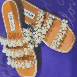 Steve Madden Women's Taye Pearl Embellished Sandals